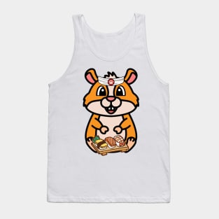 Funny Hamster is a sushi chef Tank Top